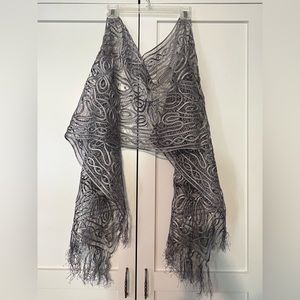 Large silver lace decorative wrap (or table runner!)